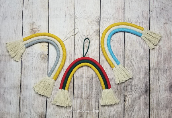 Large Macrame Rainbow Boho Tassel Wall Hanging