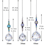 Set of 3 Crystal Suncatchers Set Car Charm Ornament Home Window Wedding Blue Purple 40mm 30mm Bridesmaid Birthday Valentine's Day