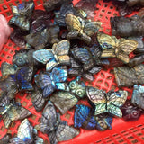 HIGH FLASH Labradorite Butterfly Hand Carved Crystal from Madagascar Altar Tile Birthday Anniversary Friend Christmas Gift Alter Tile