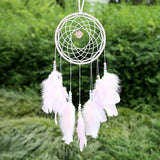 Pale Pink Dream Catcher Unicorn Dreamcatcher Planet Charm Beaded Feather Unique Wall Art Decoration Girl Nursery Kids Room Decor