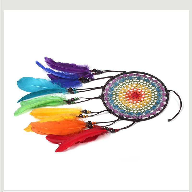 Rainbow Feather Dream Catcher Dreamcatcher Chakra Unique Wall Art PRIDE Gay Lesbian Decor Girl Boy Unisex Nursery Zen Boho Charity