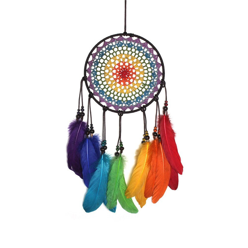 Rainbow Feather Dream Catcher Dreamcatcher Chakra Unique Wall Art PRIDE Gay Lesbian Decor Girl Boy Unisex Nursery Zen Boho Charity