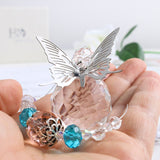 Butterfly Crystal Suncatcher FREE GIFT BOX Pink Blue Prism Rainbow Maker Window Home Nursery Decoration Girl Boy Baby