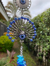 Evil Eye Peacock Suncatcher Zen Colors Sun Catcher Mandala Crystal Decor Prism Hanging Rainbow Maker Home Garden Nursery Birthday