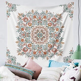 XL 60x80" Peach Floral Daisy Mandala Medallion Indian Hippie Nature Black Light Tapestry Art Wall Hanging Bedroom Large Remote Gift