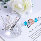 Butterfly Crystal Suncatcher FREE GIFT BOX Pink Blue Prism Rainbow Maker Window Home Nursery Decoration Girl Boy Baby