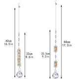 2 Suncatcher Peach Gift Set Gold Cascade Beads Crystal Prism Rear View Mirror Car Charm Pendant Window Hanging Rainbow Maker Bridesmaid Gift