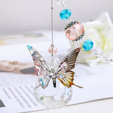 Butterfly Crystal Suncatcher FREE GIFT BOX Pink Blue Prism Rainbow Maker Window Home Nursery Decoration Girl Boy Baby