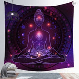 XL 60x80" Root Chakra Feminine Energy Black Light Tapestry Festival Crystal Large Mandala Buddhist Spiritual Meditation Remote Control