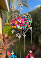 Quartz Heart Tree of Life Crystal Sun Catcher Prism Suncatcher Rear View Mirror Car Charm Ball Rainbow Maker Nursery Valentines Day Gift