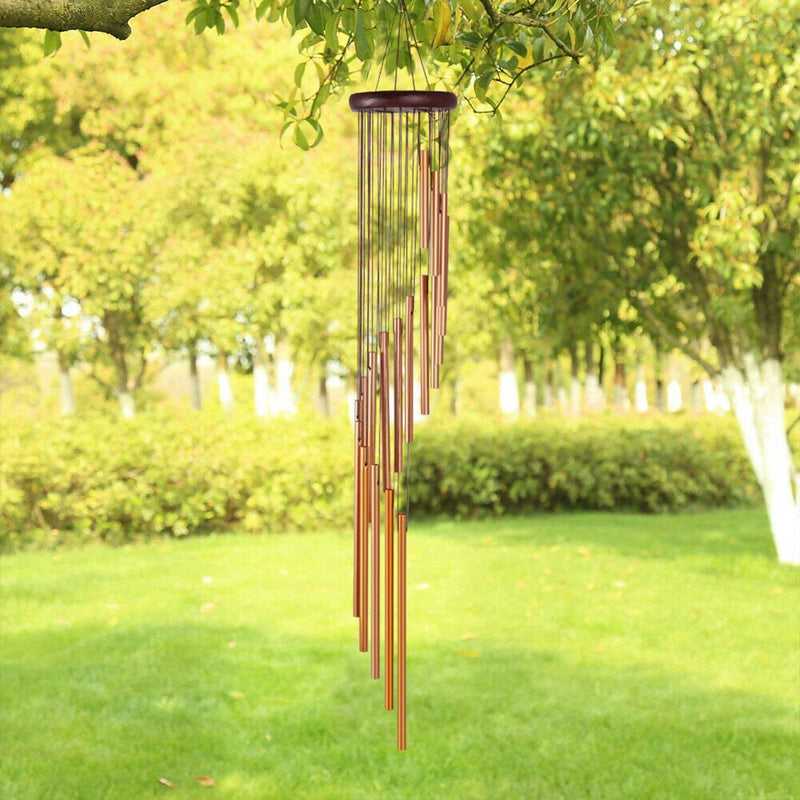 Wind Chime SOUND in DESCRIPTION! Large 36" Amazing Grace Gold Spiral Garden Patio Indoor Outdoor Memorial Sympathy Housewarming Gift