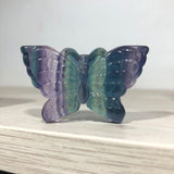 Rainbow Fluorite Butterfly Hand Carved Crystal Altar Tile Birthday Christmas Anniversary Wife Girlfriend Friend Gift Alter Tile Purple Green