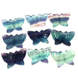 Rainbow Fluorite Butterfly Hand Carved Crystal Altar Tile Birthday Christmas Anniversary Wife Girlfriend Friend Gift Alter Tile Purple Green