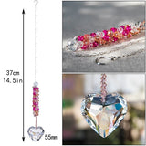 Pink Beaded Heart Prism Suncatcher Crystal Rainbow Maker Ornament Window Decoration Girl Decor Valentines Day Birthday Gift For Friend