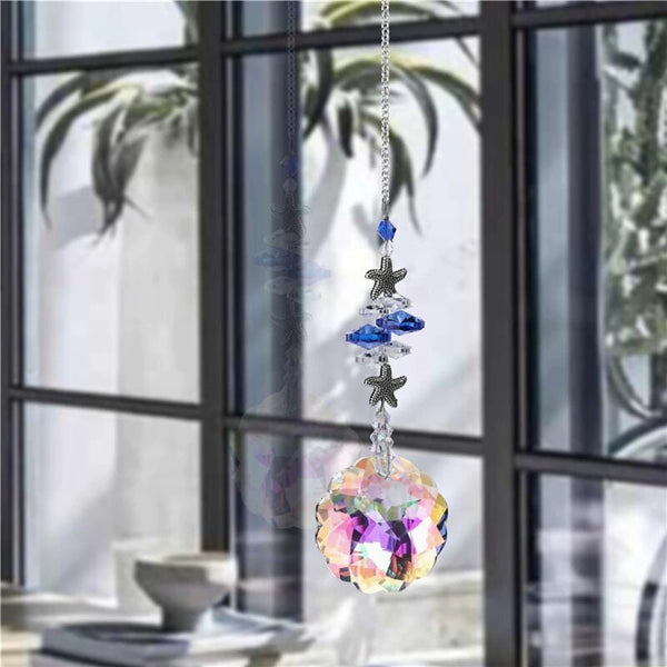 Starfish Crystal Mandala Flower Suncatcher Seconds Stock Prism Rainbow Maker Tropical Window Decoration Home Nursery Wedding Bridesmaid