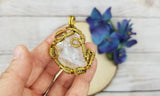 Handmade Spelled Rainbow Angel Aura Quartz Necklace FREE GIFT BOX Gold Wire Wrapped Handmade Pendant Birthday Christmas Wedding Jewelry