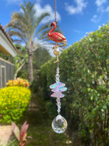 Flamingo Suncatcher Crystal Pendant Sun Catcher Car Charm, Rainbow Maker Hanging Window Decoration Wedding Bridesmaid Wedding Gift