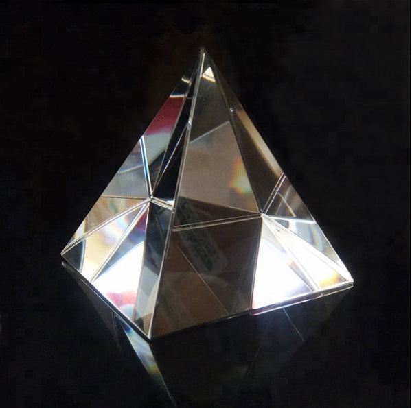 Top Drilled Hole 50mm Clear Crystal Pyramid Bead, Egypt Suncatcher Prism Energy Grid Feng Shui Paper Weight Gift Small Large XL