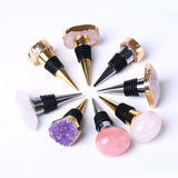 Crystal Wine Bottle Stopper Rose Quartz Ball, Amethyst Geode, Clear Quartz Terminated Point, Bottle Stoppers Christmas Birthday Gift Set