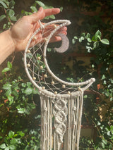 LED Crescent Moon Wood Bead Dreamcatcher UNASSEMBLED Fairy Lights Macrame Tapestry Wall Decoration Gift Large Girl Boy Nursery Wall Hanging