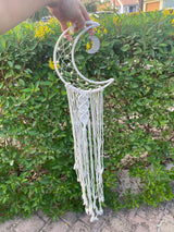 LED Crescent Moon Wood Bead Dreamcatcher UNASSEMBLED Fairy Lights Macrame Tapestry Wall Decoration Gift Large Girl Boy Nursery Wall Hanging