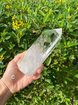 4.3-6.3” Large Clear Quartz 500-740g Standing Quartz Obelisk from Madagascar Display Tower Wand Natural Big Crystal Column XL Huge Healing