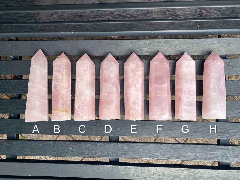 6.6-7.2” Huge Rose Quartz 560-730g Standing Quartz Obelisk Madagascar Dark Pink Display Natural Big Love Crystal Column XL Large A+ Healing