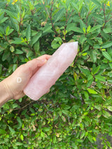 6.6-7.2” Huge Rose Quartz 560-730g Standing Quartz Obelisk Madagascar Dark Pink Display Natural Big Love Crystal Column XL Large A+ Healing