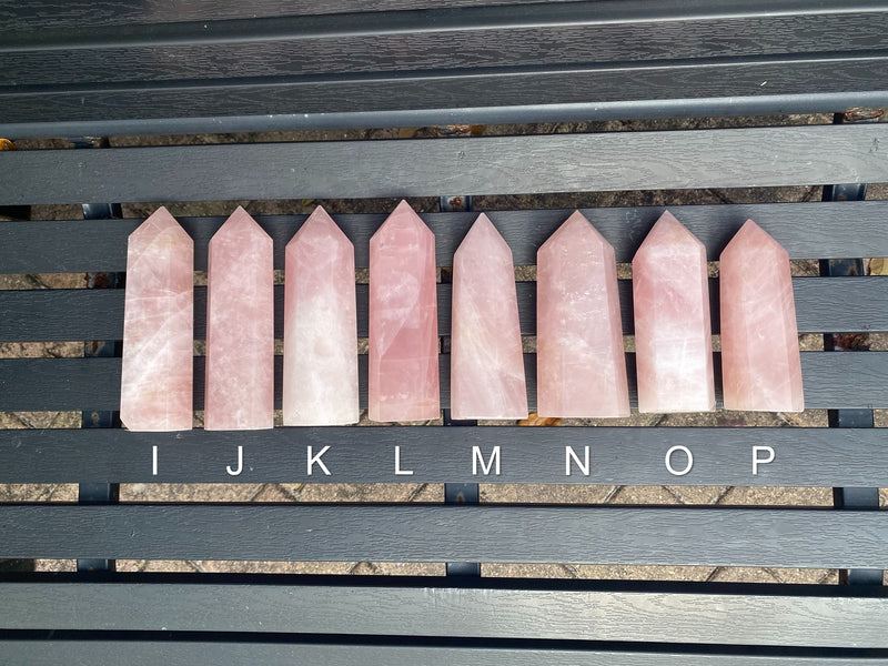 5.1-6.25” Huge Rose Quartz 390-630g Standing Quartz Obelisk Madagascar Dark Pink Display Natural Big Love Crystal Column XL Large A+ Healing