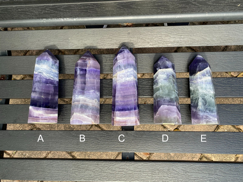 5.2-6.25” Large Rainbow Fluorite 460-690g Standing Obelisk from Colorado Rare Quartz Display Wand Natural Big XL Crystal Column Huge Healing