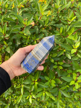 5.1-5.88” Large Rare Lapis Lazuli 460-580g Standing Obelisk from Chile Pyrite Quartz Display Wand Natural Big XL Crystal Column Huge Healing