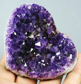 3.41" Rare Gorgeous Dark Purple Amethyst Heart Crystal Cluster Unique Stalactite Druzy 3 Inch Uruguay Birthday Christmas Anniversary Gift