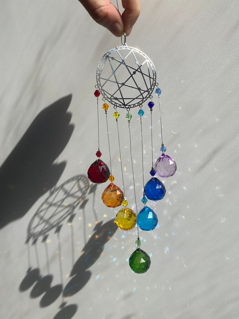 Rainbow Chakra Astrology Constellation Mandala Suncatcher Crystal Car Hanging Wall Kids Room Nursery Decor Rainbow Maker Birthday Gift