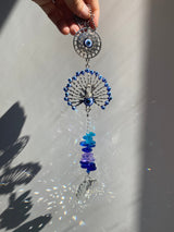 Evil Eye Peacock Suncatcher Zen Colors Sun Catcher Mandala Crystal Decor Prism Hanging Rainbow Maker Home Garden Nursery Birthday