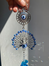 Evil Eye Peacock Suncatcher Zen Colors Sun Catcher Mandala Crystal Decor Prism Hanging Rainbow Maker Home Garden Nursery Birthday