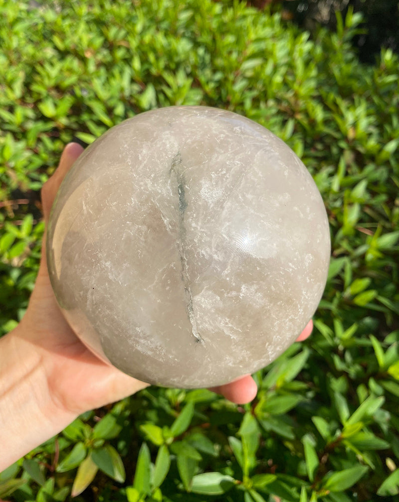 120mm 5.4 lb Large Smoky Quartz Sphere Sparkling Inclusions 4.6" Crystal Ball from Congo 2440g Natural HUGE XL Rare Gift Smokey Quartz