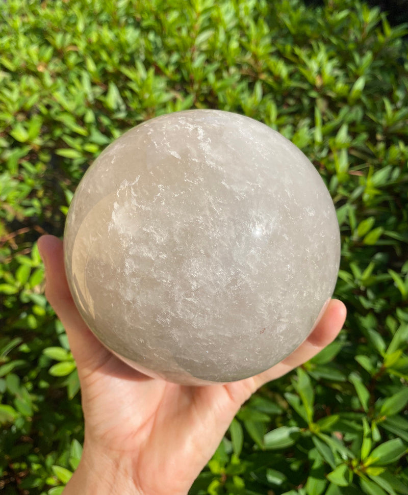 120mm 5.4 lb Large Smoky Quartz Sphere Sparkling Inclusions 4.6" Crystal Ball from Congo 2440g Natural HUGE XL Rare Gift Smokey Quartz