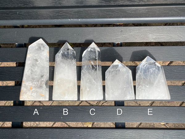 4.3-6.3” Large Clear Quartz 500-740g Standing Quartz Obelisk from Madagascar Display Tower Wand Natural Big Crystal Column XL Huge Healing