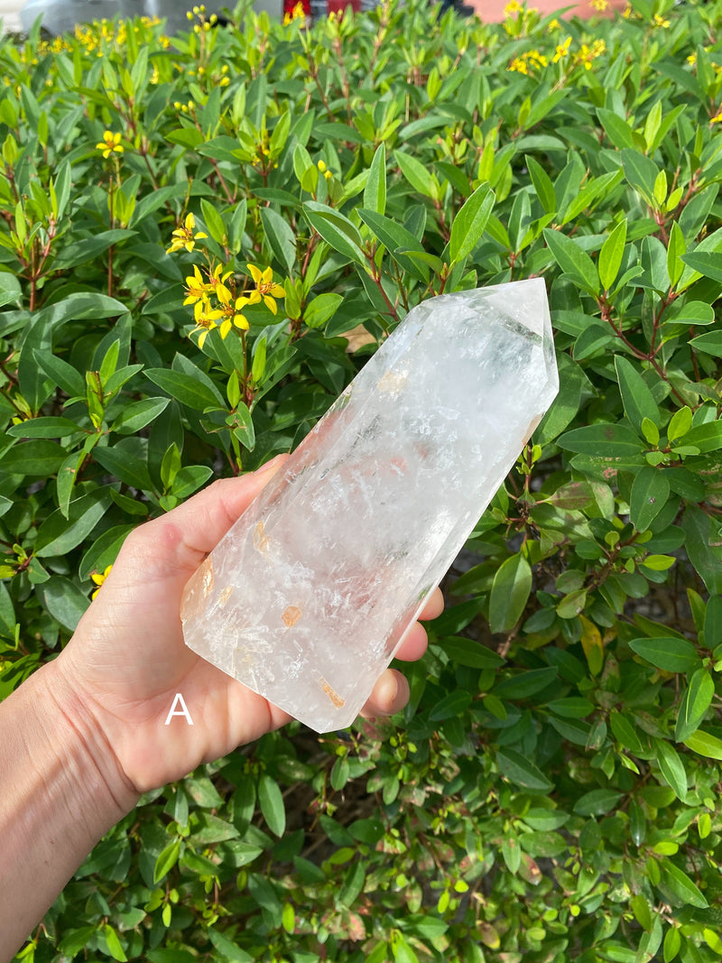 4.3-6.3” Large Clear Quartz 500-740g Standing Quartz Obelisk from Madagascar Display Tower Wand Natural Big Crystal Column XL Huge Healing