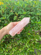 6.6-7.2” Huge Rose Quartz 560-730g Standing Quartz Obelisk Madagascar Dark Pink Display Natural Big Love Crystal Column XL Large A+ Healing