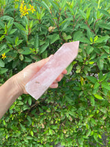 6.6-7.2” Huge Rose Quartz 560-730g Standing Quartz Obelisk Madagascar Dark Pink Display Natural Big Love Crystal Column XL Large A+ Healing