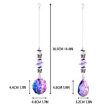 Set 2 Purple Butterfly Suncatchers & GIFT BOX Metal Bead Crystal Teardrop Prism Rainbow Maker Window Decoration Home Girl Baby Gift