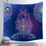 XL 60x80 Chakra Mandala Black Light Tapestry Hanging Bedroom Decor Large Buddhist Indian Yoga Studio Spiritual Meditation Lights Remote