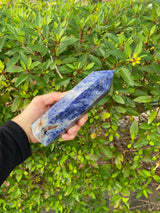 6.5-7.3” Large Sodalite 590-640g Standing Obelisk from Brazil Blue Rare Quartz Third Eye Display Wand Natural XL Crystal Column Huge Healing