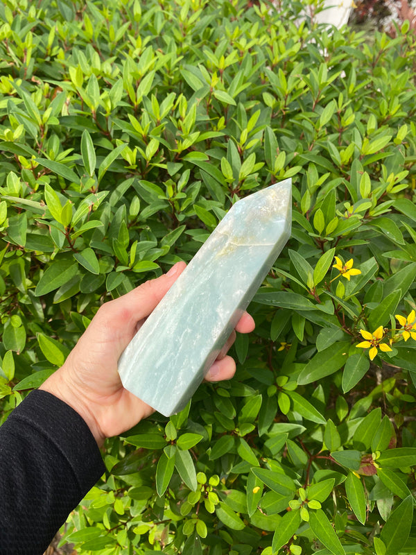 5.5-6.4” Large Aragonite Calcite 390-570g Standing Obelisk Point Wand from Pakistan Rare Quartz Display Natural Big XL Crystal Column Huge