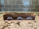 Hand Crafted Mandala Design Holder Wood Box & Incense Gift Set, Wooden Design with Storage, Aromatherapy Incense Burner, Housewarming Home