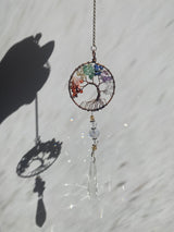 Tree of Life Circle of Life w Gift Bag 13" x 1.8" Eternity Crystal Suncatcher Car Charm Pendant Rainbow Maker Birthday Bridesmaid