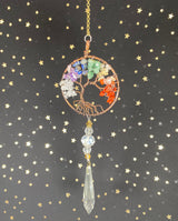 Tree of Life Circle of Life w Gift Bag 13" x 1.8" Eternity Crystal Suncatcher Car Charm Pendant Rainbow Maker Birthday Bridesmaid