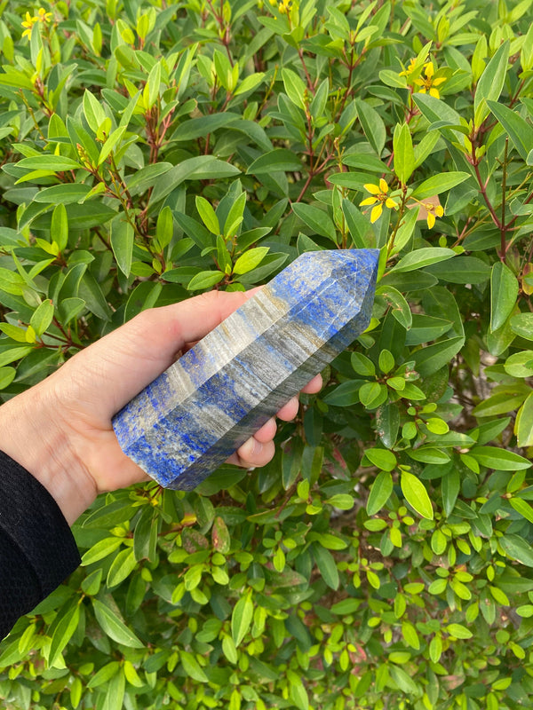 5.1-5.88” Large Rare Lapis Lazuli 460-580g Standing Obelisk from Chile Pyrite Quartz Display Wand Natural Big XL Crystal Column Huge Healing