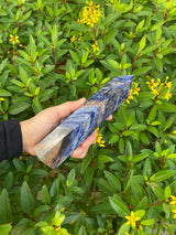 6.5-7.3” Large Sodalite 590-640g Standing Obelisk from Brazil Blue Rare Quartz Third Eye Display Wand Natural XL Crystal Column Huge Healing